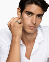 DY Helios™ Band Ring in Sterling Silver with Black Diamonds, 6mm